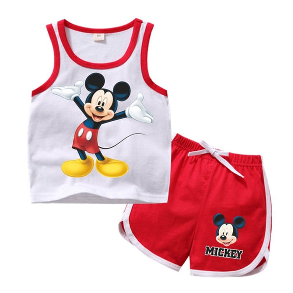Summer children clothing sets toddler girls Elsa clothing sets top+pant 2Pcs/sets kids casual clothes boys Mickey sport suits