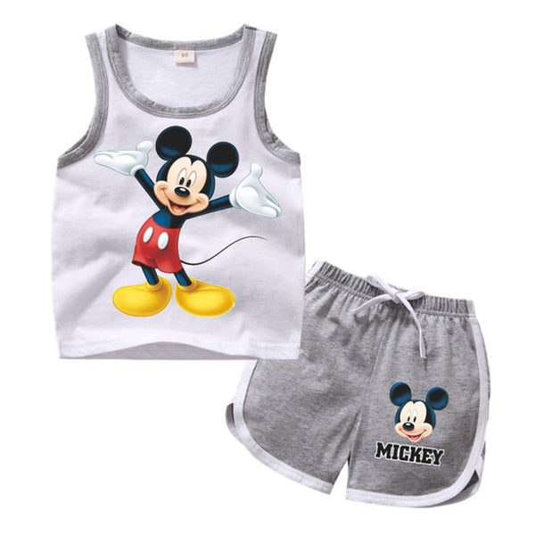 Summer children clothing sets toddler girls Elsa clothing sets top+pant 2Pcs/sets kids casual clothes boys Mickey sport suits