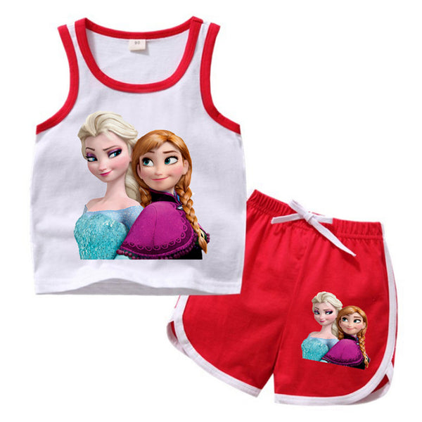 Summer children clothing sets toddler girls Elsa clothing sets top+pant 2Pcs/sets kids casual clothes boys Mickey sport suits